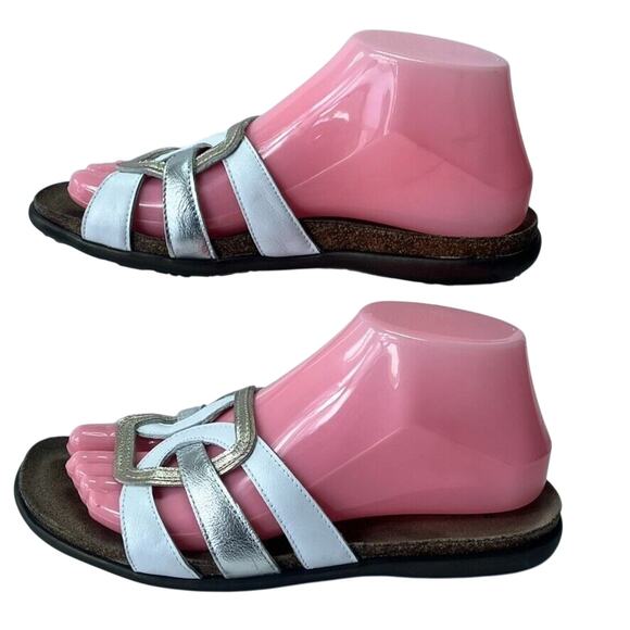 NAOT Liv Slide Sandals Women's Size 7 Slip-On Flats Multicolor Leather Metallic - Picture 7 of 12